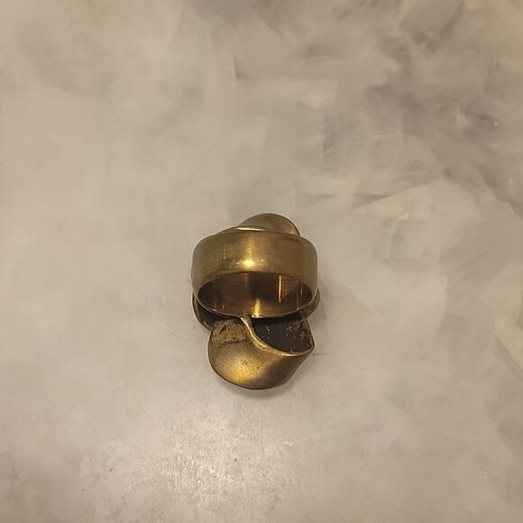 NWT ManiaMania Muse Ring Brass Gold Edgy Indie Punk Abstract Sculptural Boho 7 - Picture 5 of 10